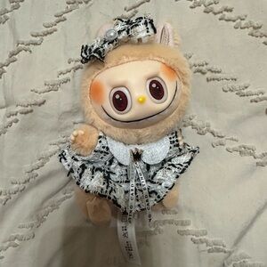 Cute Plush Toy with Black and White Outfit